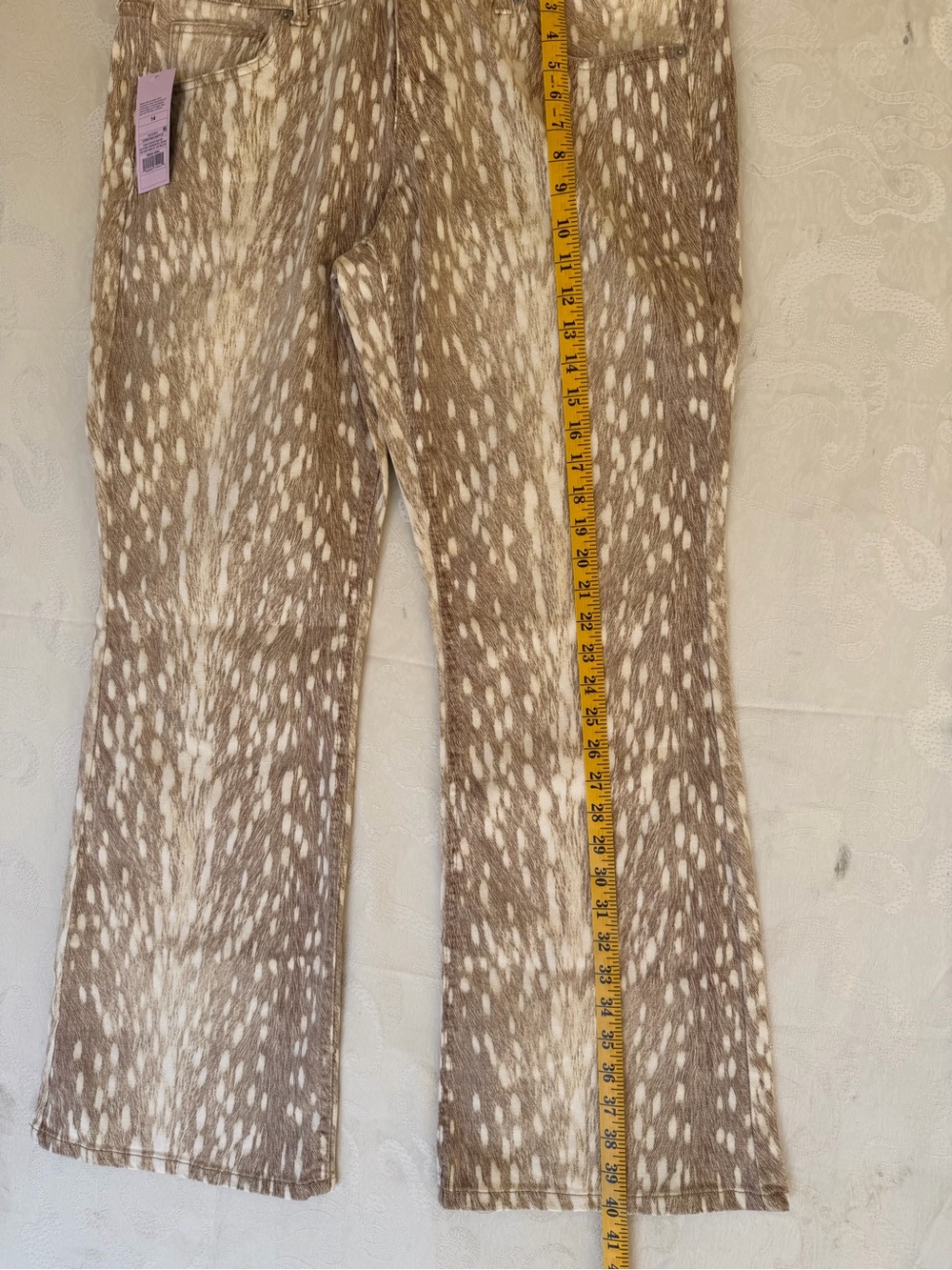 wild fable Deer Print Brown & Cream Spotted Flare Jeans - Picture 5 of 10